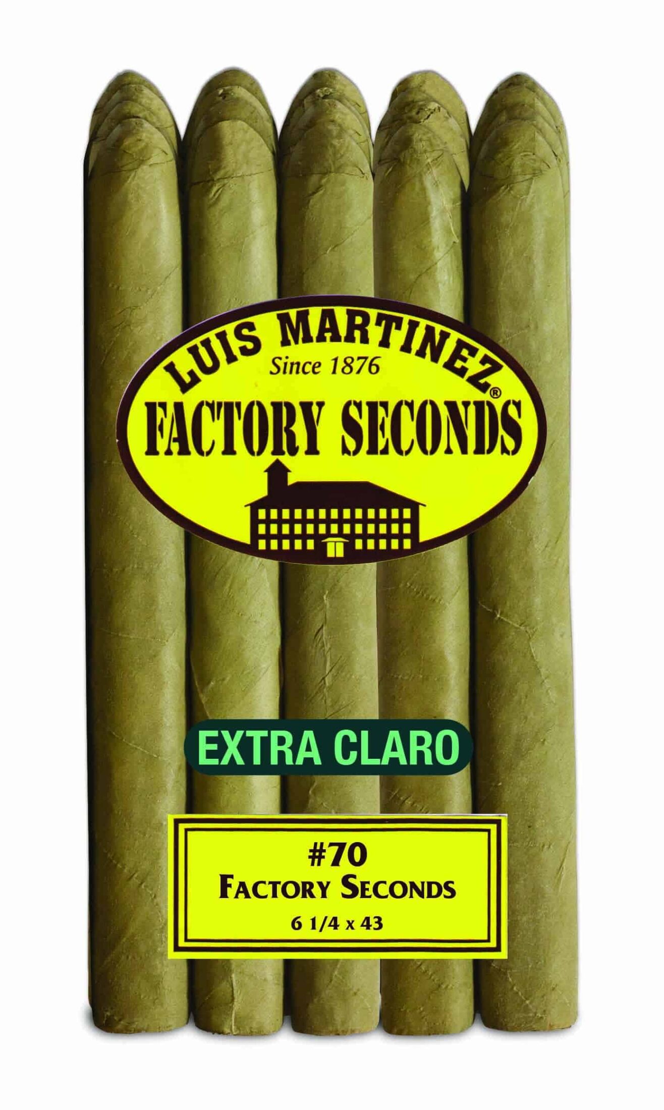 luis martinez factory seconds extra claro number 70 bundle of cigars with candela wrapper