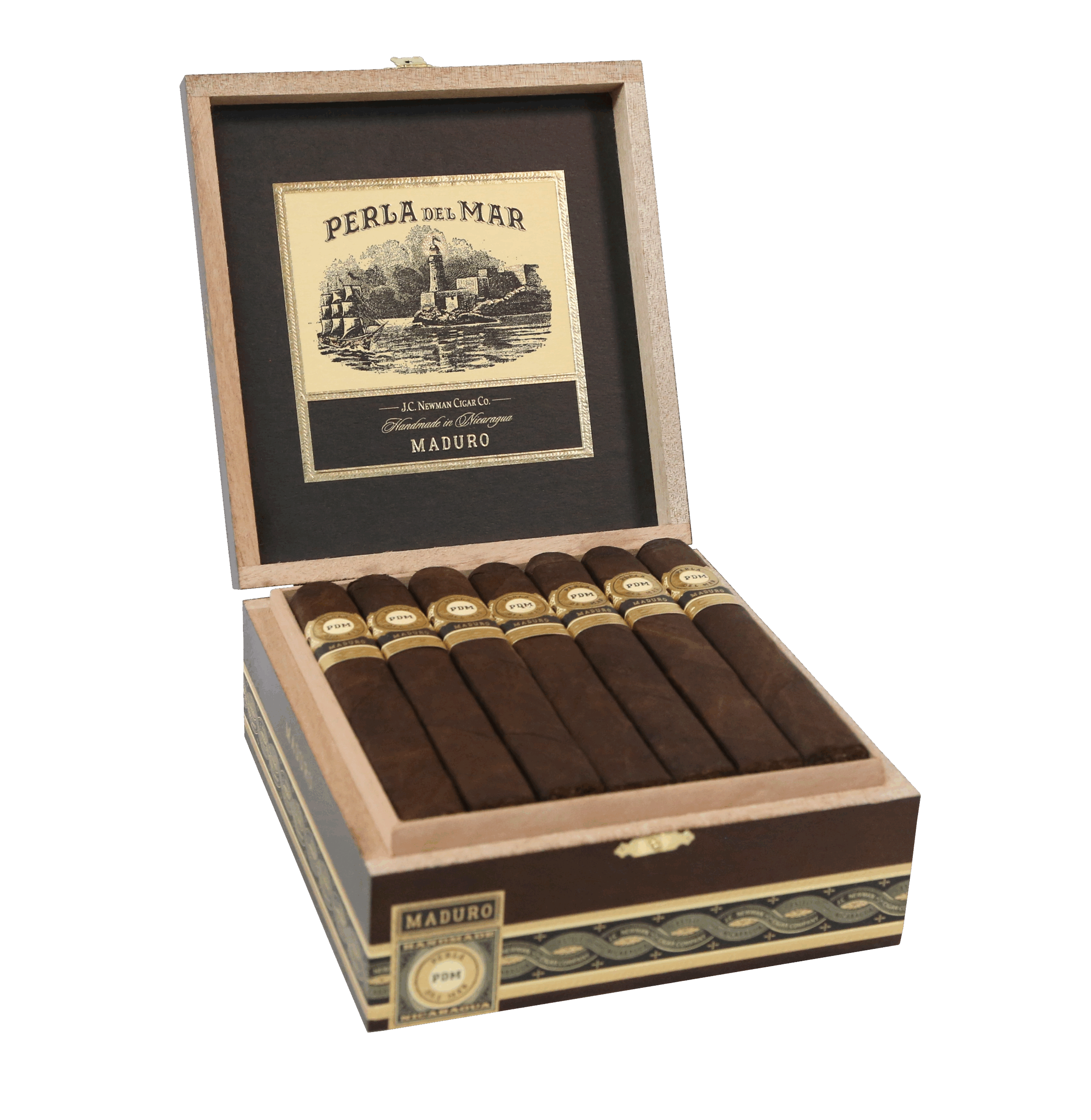 J.C. Newman Cigar Co. Perla Del Mar Toro Box Pressed Cigars Open Cigar Box