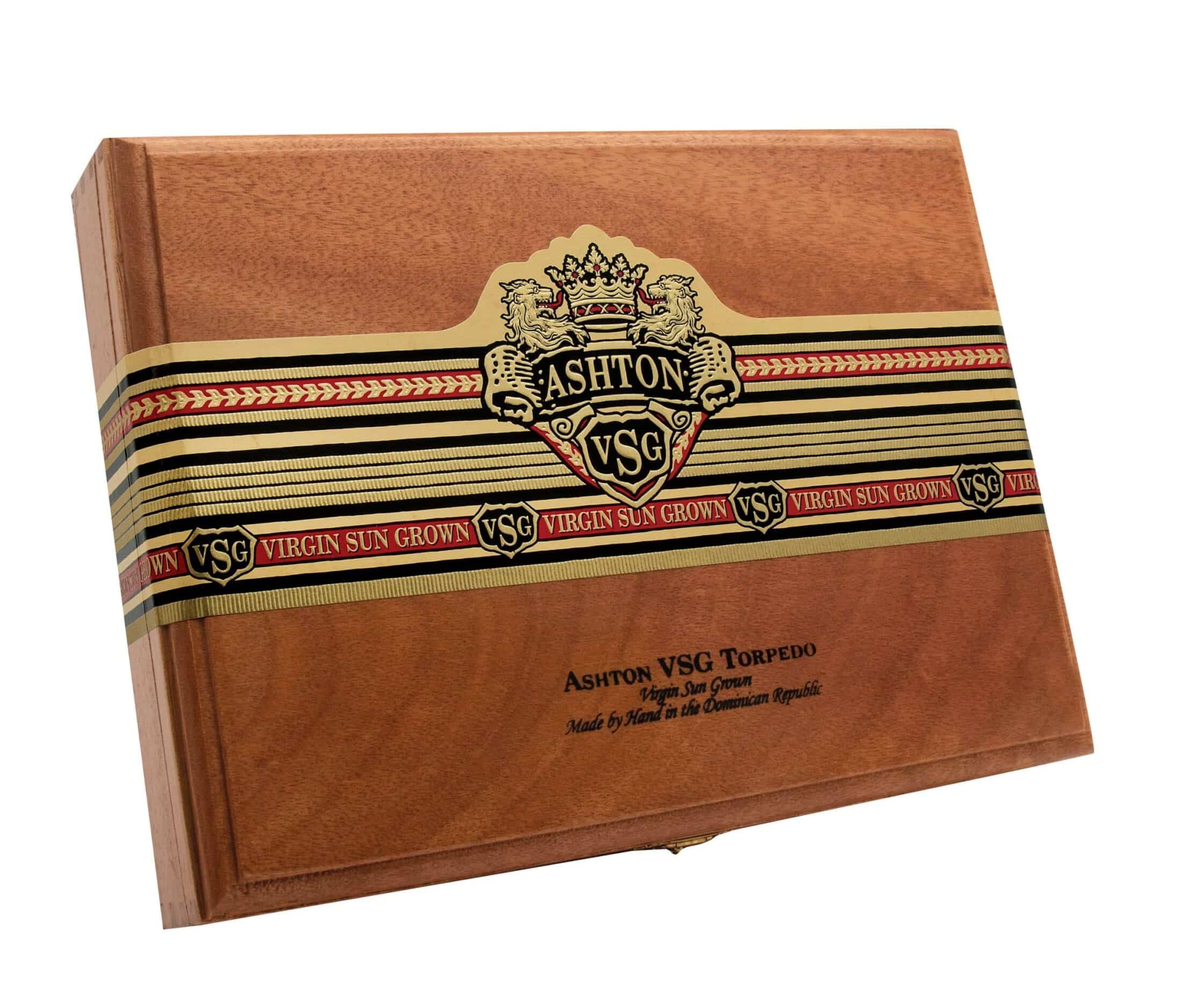 Closed box of Ashton VSG Torpedo cigars