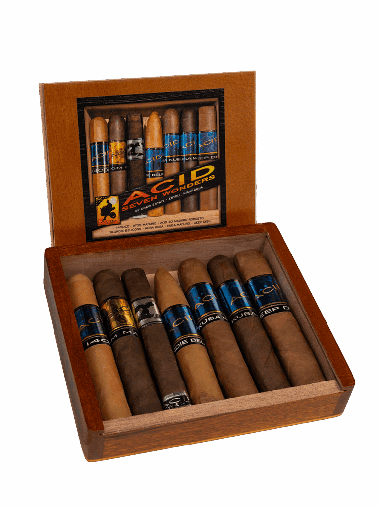 Acid Seven Wonders Cigar Sampler box open