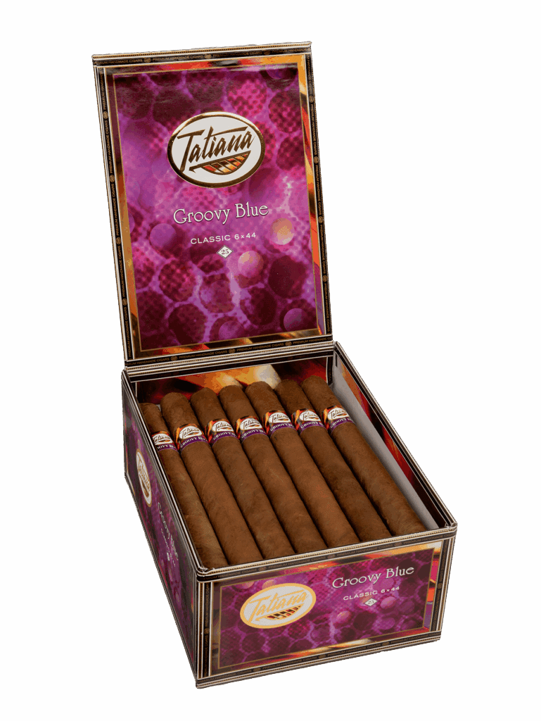 Tatiana Classic Groovy Blue Open Box of Cigarillos