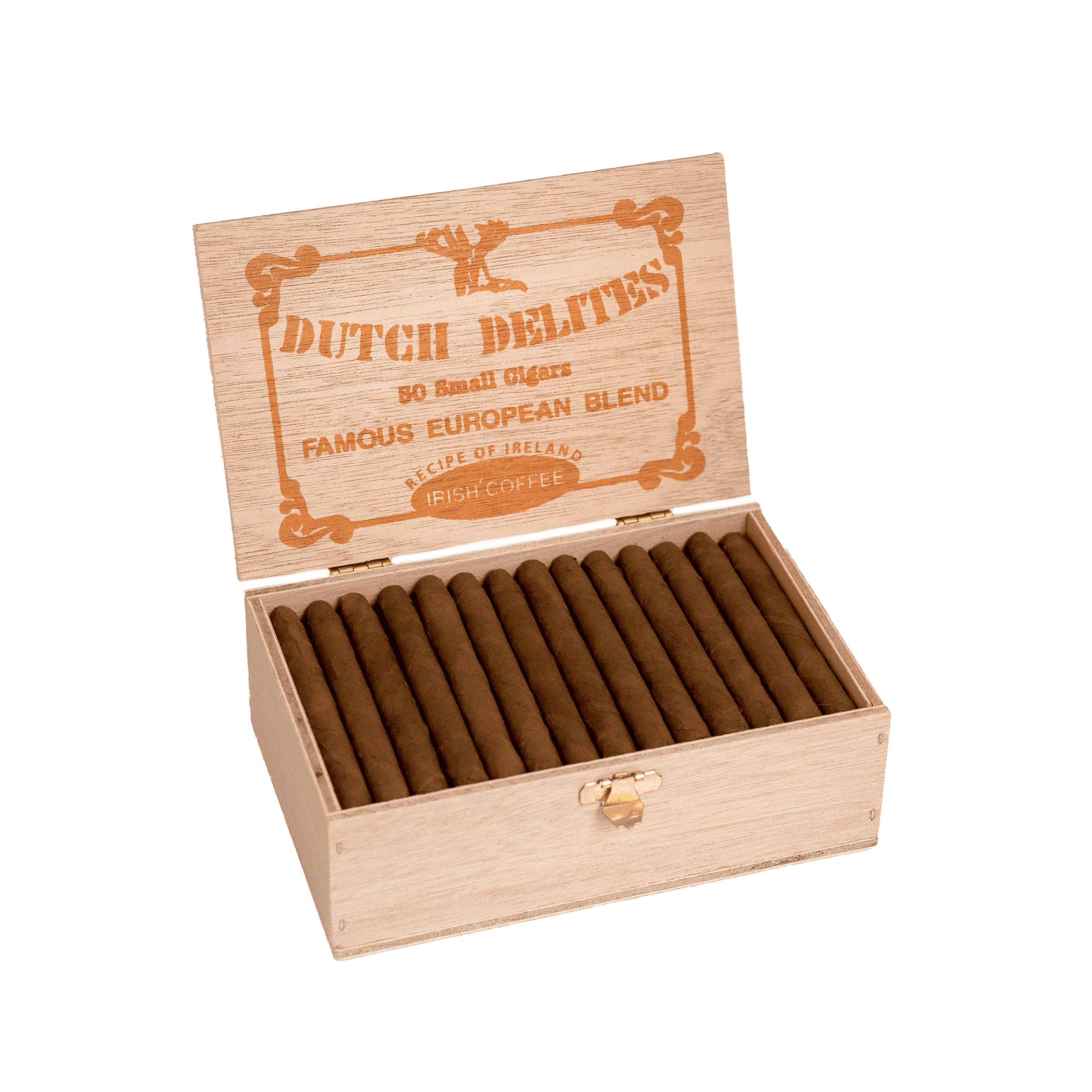 Dutch Delites Irish Coffee Small Cigars. Open Box of 50 cigarillos