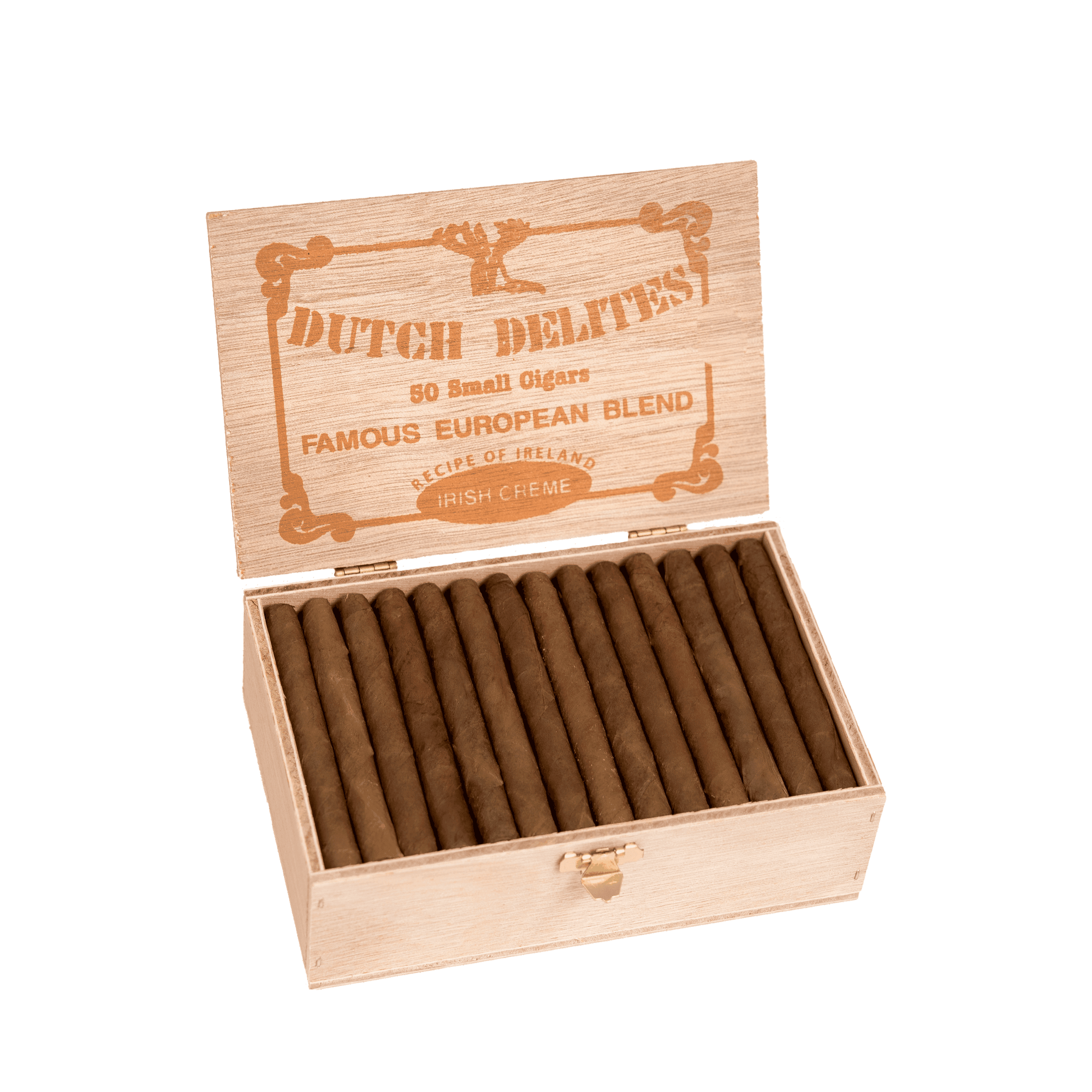 Dutch Delites Irish Coffee Small Cigars. Open Box of 50 cigarillos