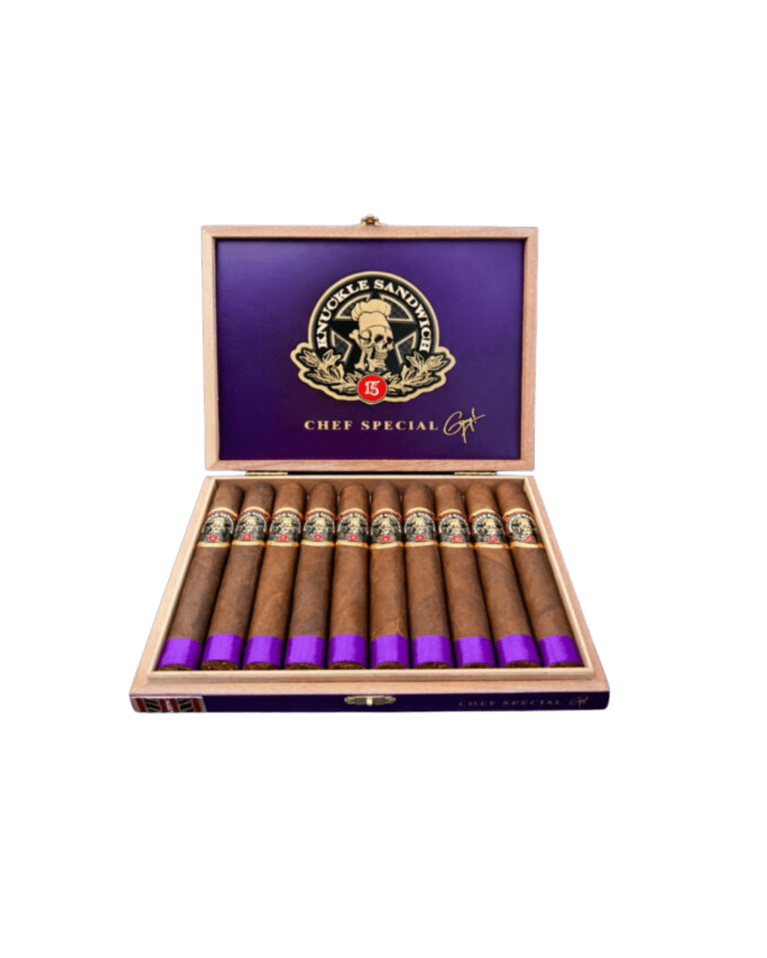 Open box of Knuckle Sandwich Chef Special 2026 limited-edition cigars