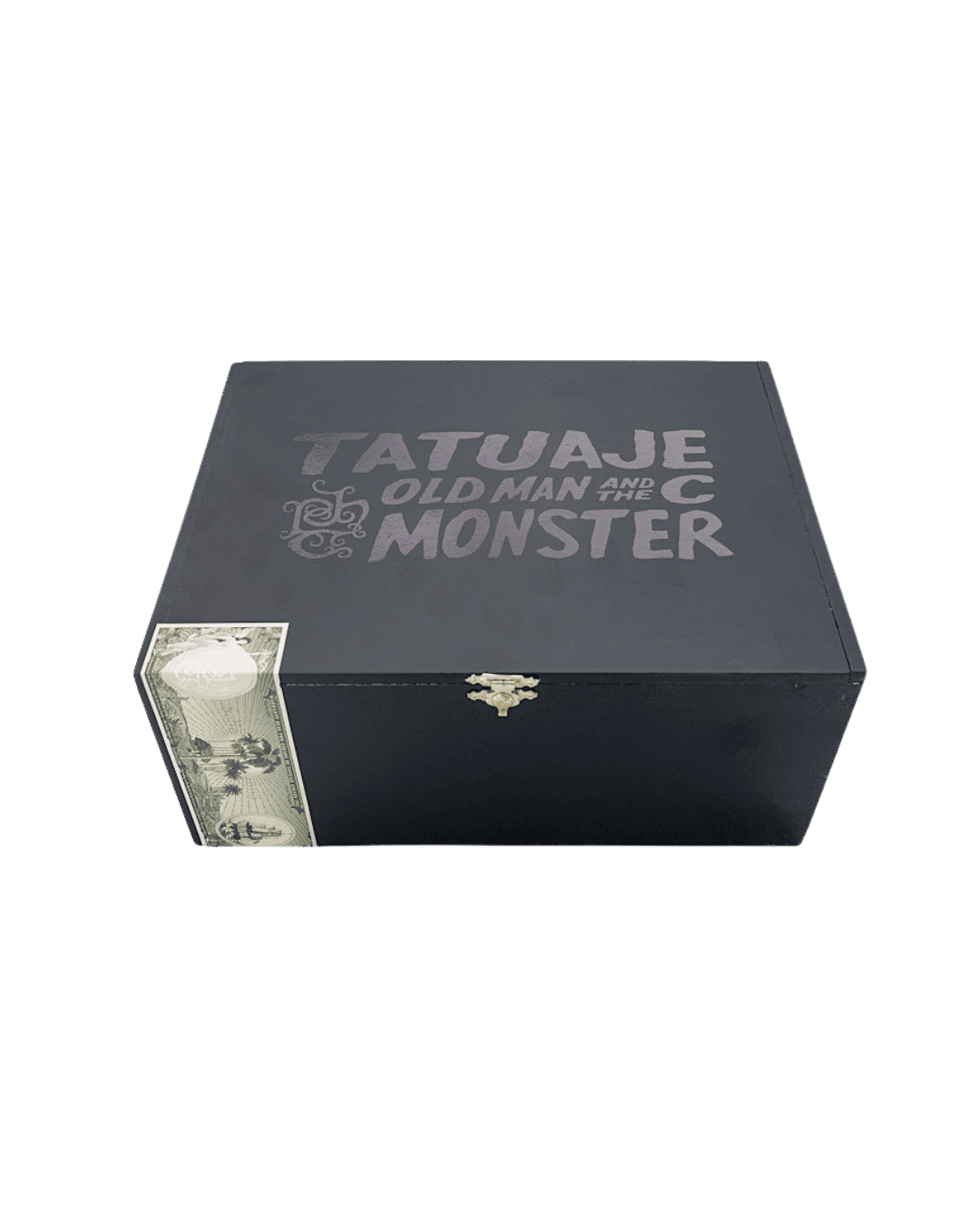 closed cigar box of the Tatuaje Old Man and the C Monster including a single cigar and the culebra cigar