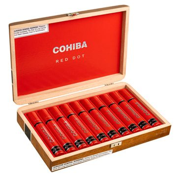 Cohiba red dot toro open box of cigars in individual cigar tubes