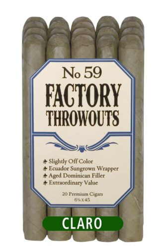 factory throwouts 59 claro bundle of 20 cigars with a candela ecuado sungrown wrapper
