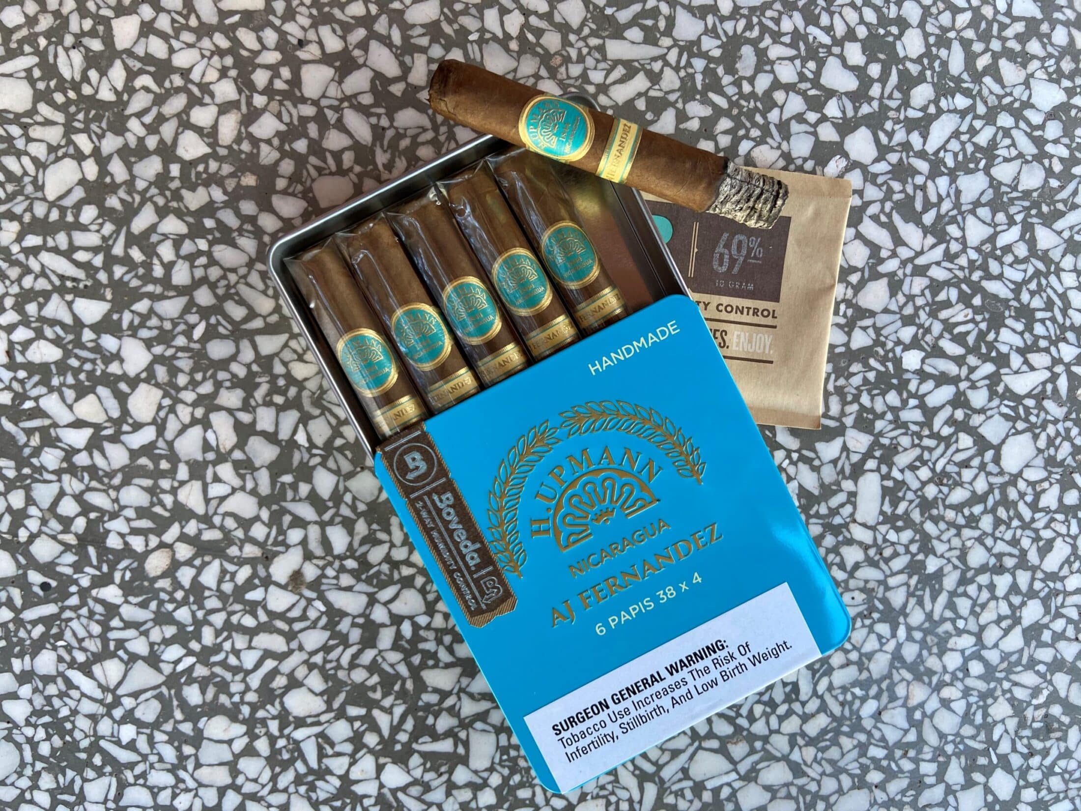 H. Upmann by A.J. Fernandez cigar and open tin