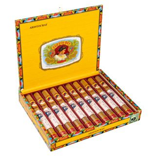 Open Box of 10 Personalized Cigar Tube Sticker with J.C. Newman Cigar Co. Cuesta-Rey Centenario Aristocrat