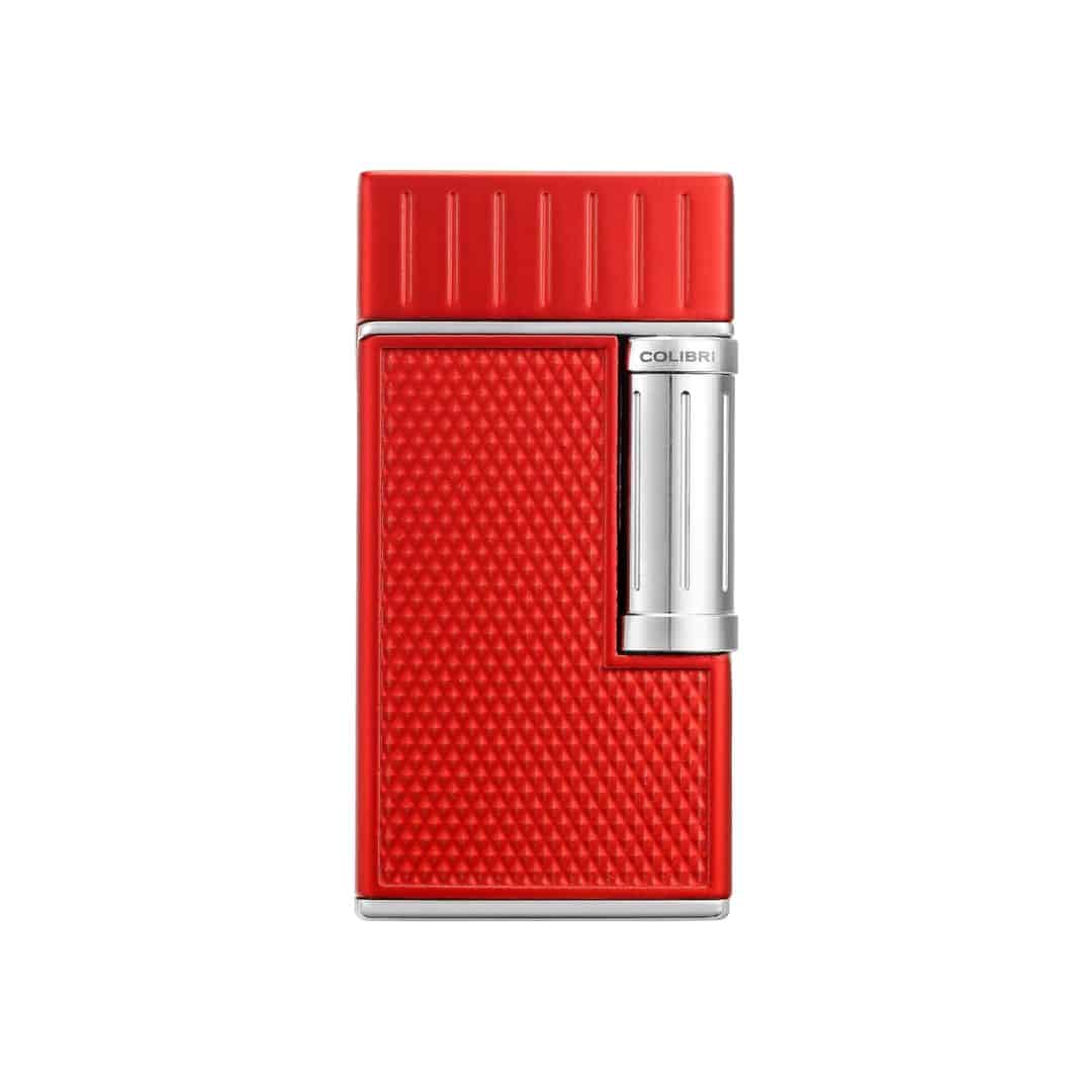 Colibri Julius Red Chrome Lighter Closed Lid Square