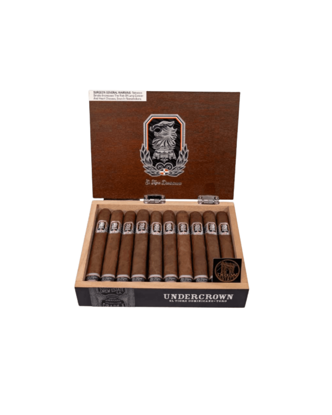 Undercrown El Tigre Dominicano Toro open cigar box by drew estates